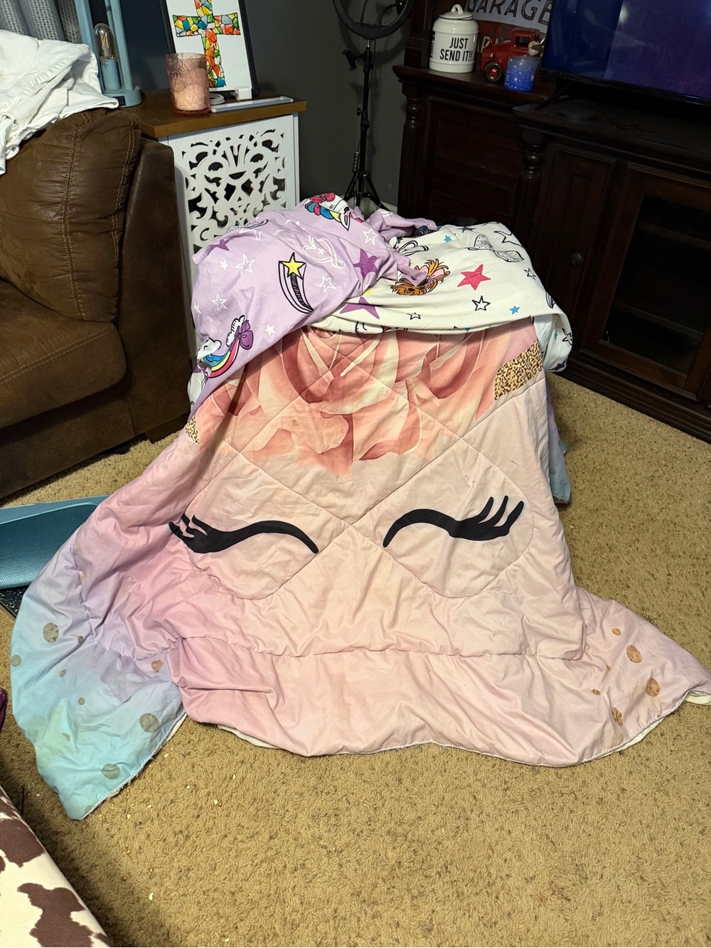 Unbranded Pink Unicorn Kids Comforter - Pastel Multicolor
